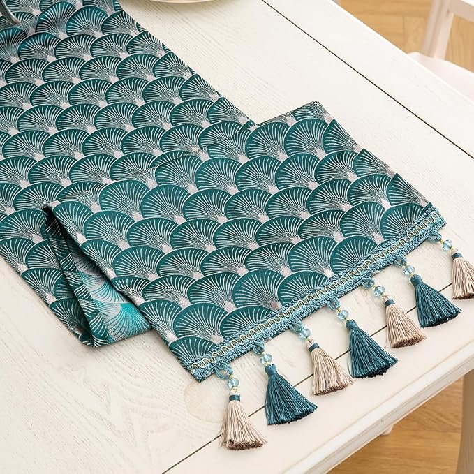 Table Runner, Vintage Luxury Embroidered Floral Jacquard Damask Fabric by BohoSytleDecorativeforLivingRoom
