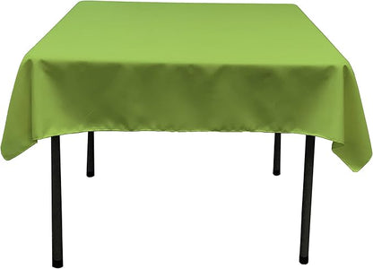 LA Linen Polyester Poplin Washable Square Tablecloth, Stain and Wrinkle Resistant Square Table Cover 52x52, Fabric Table Cloth Square for Dining, Kitchen, Party, Holiday 52 by 52-Inch, Lime