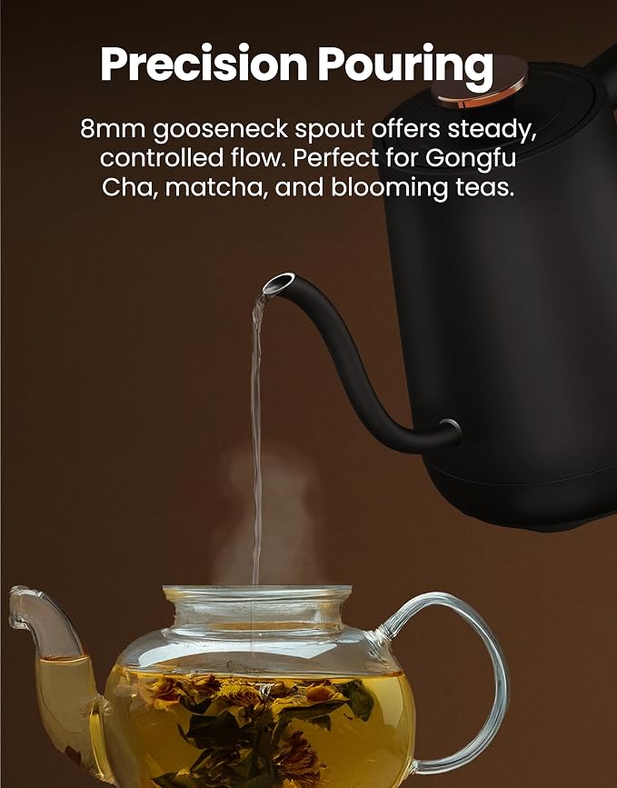 Viante Electric Gooseneck Kettle 0.8L, Pour Over Coffee & Tea, Temp Control | - Image 5
