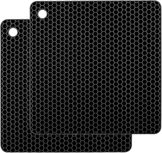 Silicone Non-Slip, Heat Resistant & Water-Trapping Trivet Mats by TENOC