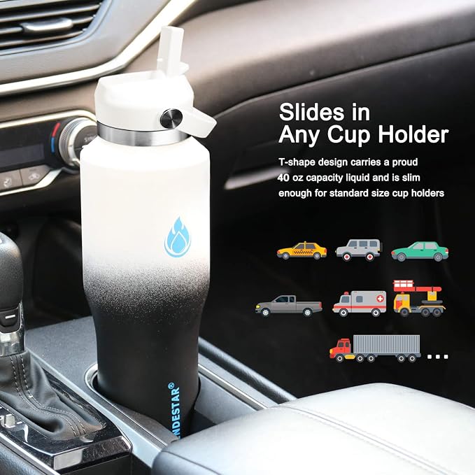 SENDESTAR SENDESTAR 40oz Stainless Steel Water Bottle, Double Wall Vacuum - Image 6
