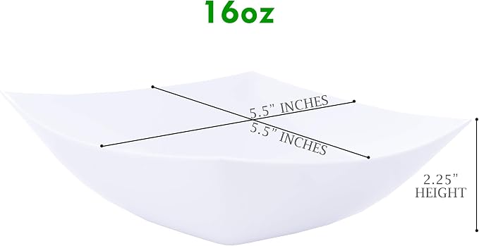 PLASTICPRO Disposable Square Serving Bowls, Party Snack or Salad Bowl, Plastic - Image 6