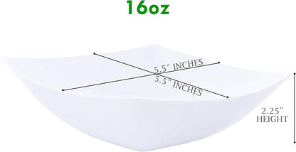 PLASTICPRO Disposable Square Serving Bowls, Party Snack or Salad Bowl, Plastic - Image 6