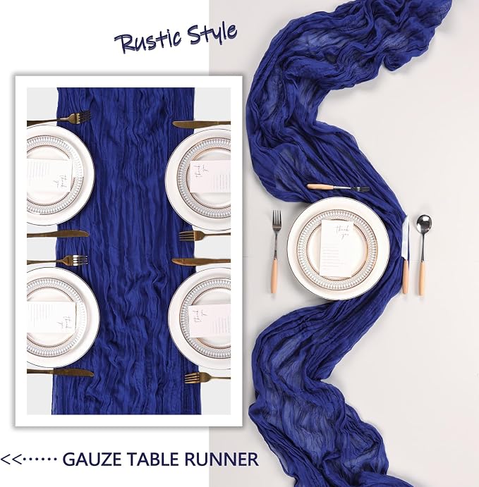 6 Pack Royal Blue Cheesecloth Table Runner 10Ft Gauze Cheese Cloth Table Runner - Image 6