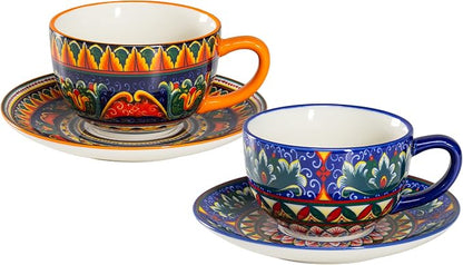 Henten Home Ceramic 8.5 oz Tea Cup Set, Latte Cup by HentenHome