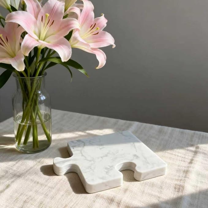 Marble Coasters Set of 4, Marble Modern Insulated Coaster - Image 6