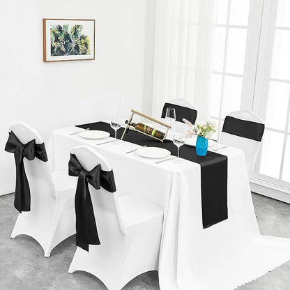 10-Pack Black Satin Table Runner 12 x 108 Inch Long Bright and Smooth Silk - Image 6
