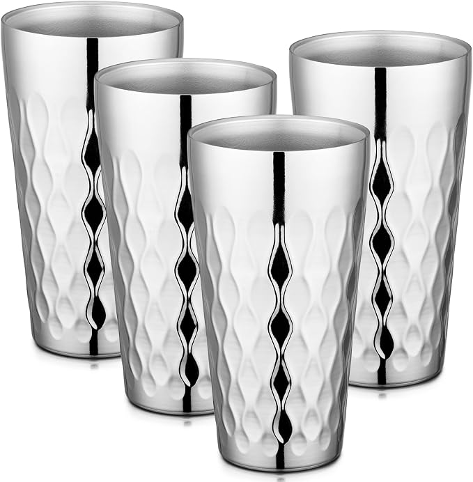 Beasea Stainless Steel Cups 19 oz, 4 Pack Large 18.6oz 550ml Stainless Steel by Beasea