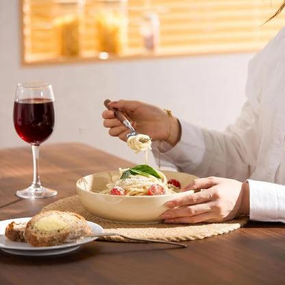 KooK Porcelain Pasta Bowl Set, For Soups and Salads, Serving Bowls, Large - Image 2