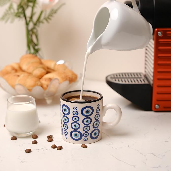 Ceramic Espresso Cups, 5 Oz Espresso Cups Set of 4, Handmade Espresso Cup - Image 7