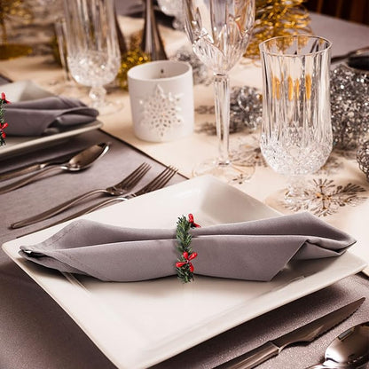 Christmas Napkin Rings Set of 12, Pine Needles Wreath - Image 4
