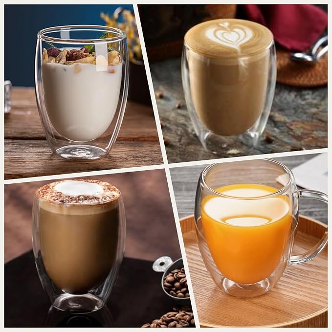 DINGPAI 15 oz Double Walled Glass Coffee Mugs, Large Coffee Mug - Image 7