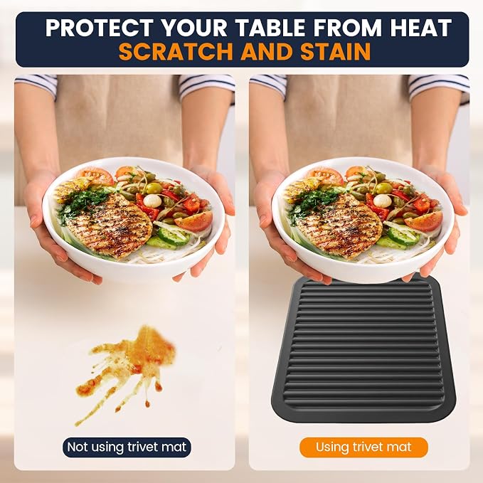 Silicone Trivet Mats 2 Heat Resistant Pot Holders Multipurpose Non-Slip Hot Pads - Image 5