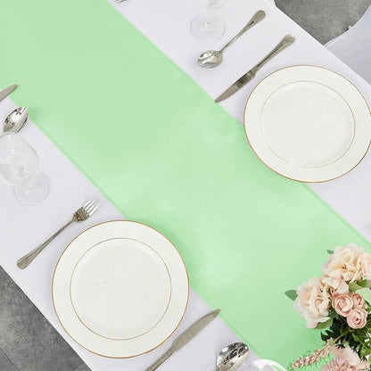10-Pack Mint Green Satin Table Runner 12 x 108 Inch Long Fuchsia Bright and - Image 4