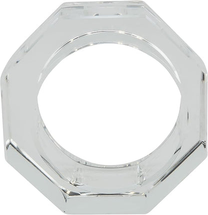 SARO LIFESTYLE Octagonal Crystal Glass Napkin Ring - Image 2