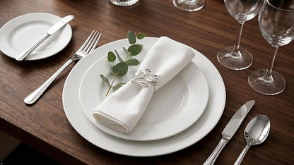 Set of 100 Leaf Napkin Rings Metal Silver Leaf Napkin Ring, Napkin Rings Bulk - Image 6