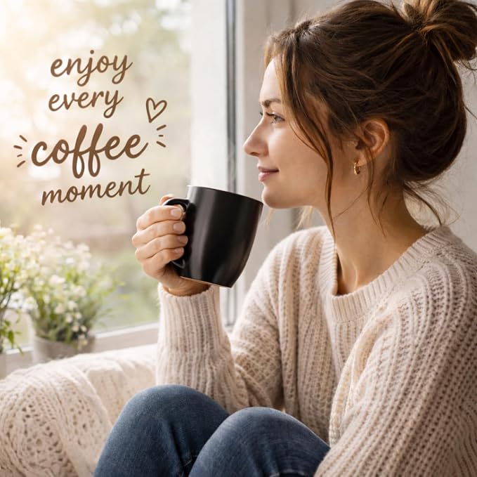 AmorArc 16 oz Coffee Mugs Set of 6, Large Ceramic Coffee Cups Set | Classic - Image 6