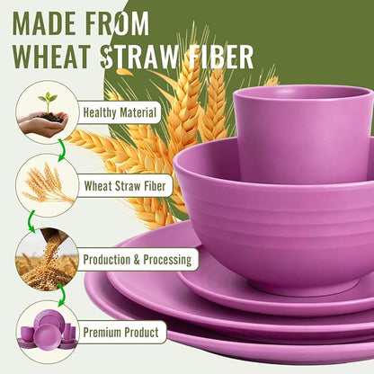 Wheat Straw Dinnerware Set 40 PCS | Service - Image 9