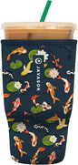 Sok It JavaSok Iced Coffee & Cold Soda Insulated Neoprene Cup Sleeve (Koi Garden, Large: 30-32oz)