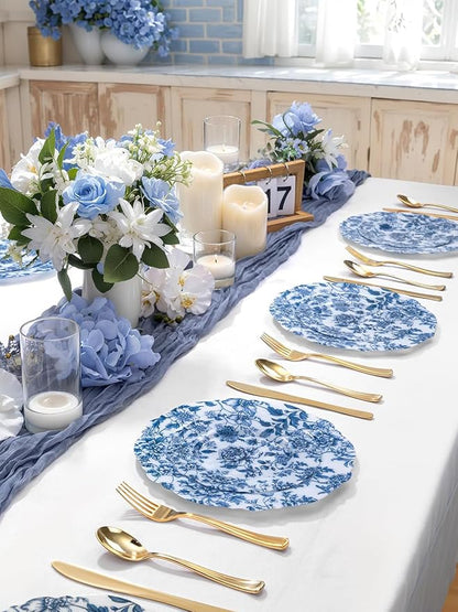 20PCS Blue Plastic Plates - Image 6
