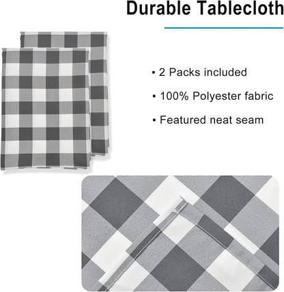 Buffalo Plaid Tablecloth, 2 Pack, 54 x 108 inch, Stain and Wrinkle Resistant - Image 3