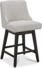 CHITA Counter Height Swivel Bar Stools, FSC Certified Upholstered Counter Stools, Modern Swivel Barstools with Wood Legs for Kitchen Island, 26" Seat Height, Fabric in Ivory