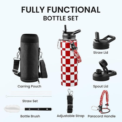 RAYMYLO Insulated Water Bottle 40 oz, Triple Wall Vacuum Stainless Steel | - Image 8
