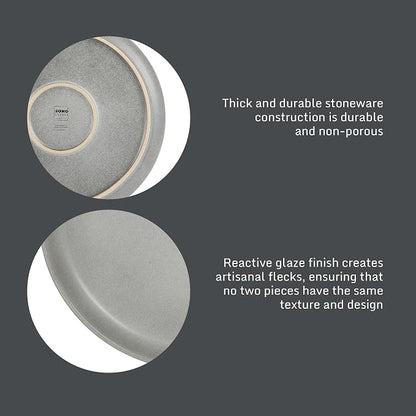 Gibson Elite Pasco 12 Piece Plates and Bowls Reactive Glaze Dishes Stoneware - Image 4