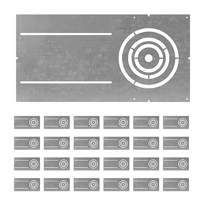 ASD 18 Inch New Construction Mounting Plate with Asymmetric Round Hole - 3/4/6 Inch Flat Steel Rough in Wafer Light Bracket, Shallow LED Recessed Lighting Housing, 24 Pack