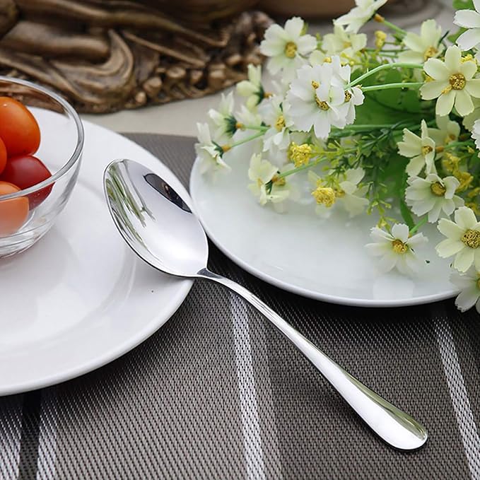 VANRA 4-Piece Children Spoons Stainless Steel Kids Dinner Spoons Child Silver - Image 5