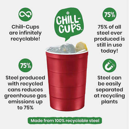 Steel Chill Cups 16 oz. Durable & Reusable Party Cups - Image 4