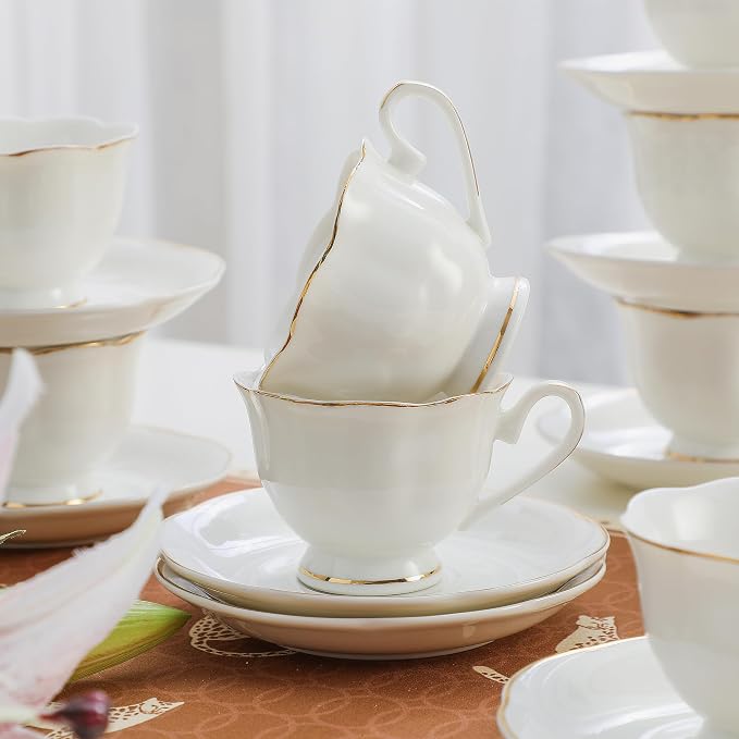 White Porcelain 75ml Demitasse Set of 8 - Image 8