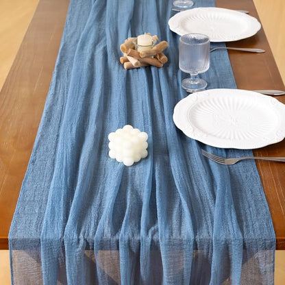 Cheesecloth Table Runner Summer Boho Wedding Shower Party Home Decor | Dusty - Image 5