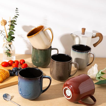 LERATIO Ceramic Coffee Mugs Set of 6, 12oz Handmade Coffee Mugs Set | Large by LeRatio