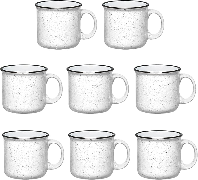 Set of 8 Ceramic Campfire Mugs – 15 Oz, Camping – Customizable by GiftsbyDesign