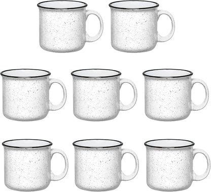 Set of 8 Ceramic Campfire Mugs – 15 Oz, Camping – Customizable by GiftsbyDesign