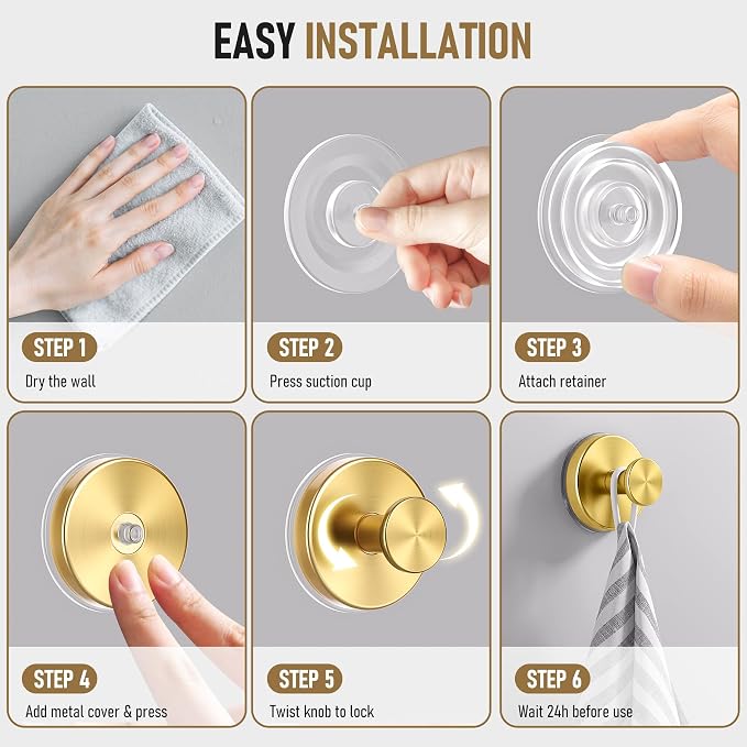 Suction Cup Hooks for Shower, Shower Hooks for Inside Shower, No Drill Bathroom - Image 6