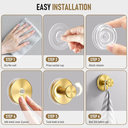 Suction Cup Hooks for Shower, Shower Hooks for Inside Shower, No Drill Bathroom - Image 6