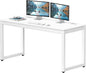 SHW 55-Inch Commercial-Grade Office Computer Desk, White