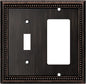 Henne Bery Sunken Pearls Heavy Duty Decorative Wall Plate Switch Plate Outlet Cover (Toggle/Decorator, Aged Bronze)