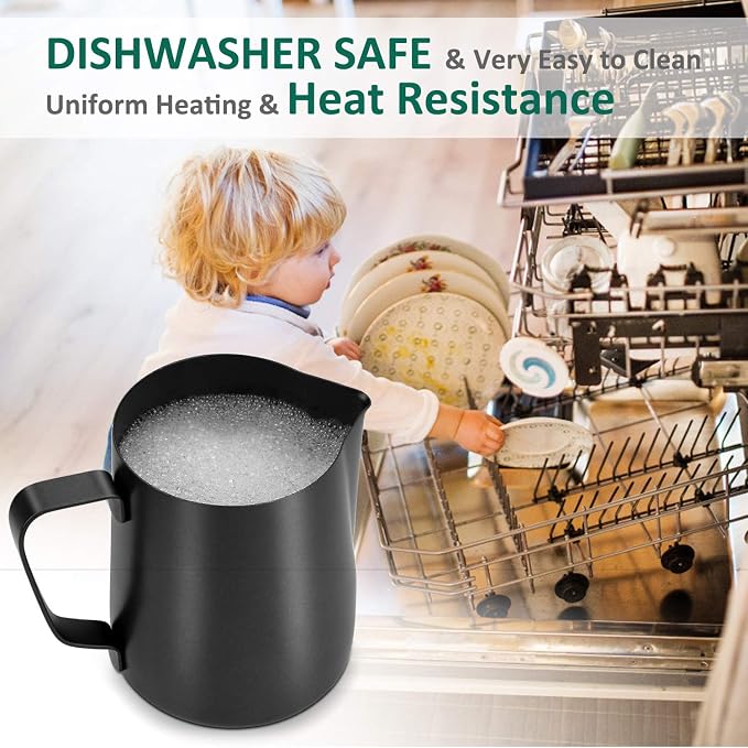 Milk Frothing Pitcher 350ml/12oz Steaming Pitchers Stainless Steel Milk Coffee - Image 5