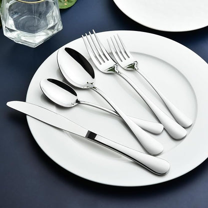 Silverware Set for 8, 40 Piece Stainless Steel Flatware Utensil Cutlery Set | - Image 3