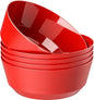 8 Pack Red Serving Bowls for Pool Party | 128oz Heavy Duty Disposable Plastic by Hioasis