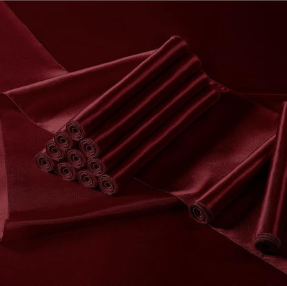 Manyshofu Maroon Satin Table Runner 12x108 - Image 2