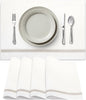 Premium Cloth Striped Placemats Set of 4 – 100% Soft Durable Jacquard Woven Cotton Table Placemats with Stain-Release Fabric – Machine Washable for Dining Table – Taupe, 20"x14"