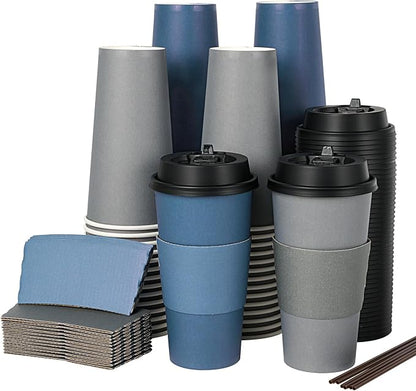 LITOPAK 100 Pack 20 oz Disposable Coffee Cups by LITOPAK