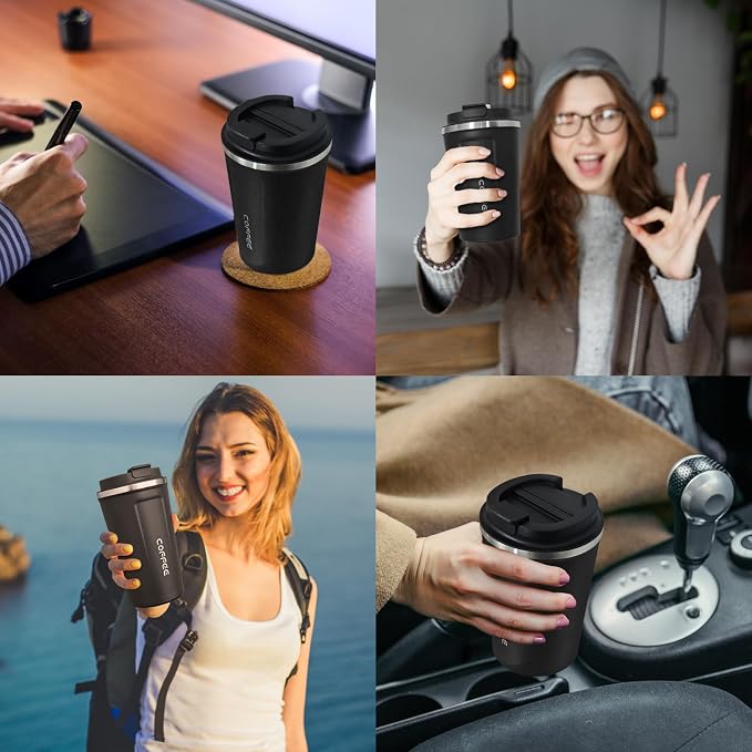 4 Pack Travel Coffee Mug 17oz Insulated Coffee Cup - Image 7