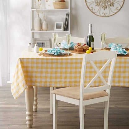 DII Checkered Tabletop Collection 100% Cotton, Machine Washable, Tablecloth - Image 4