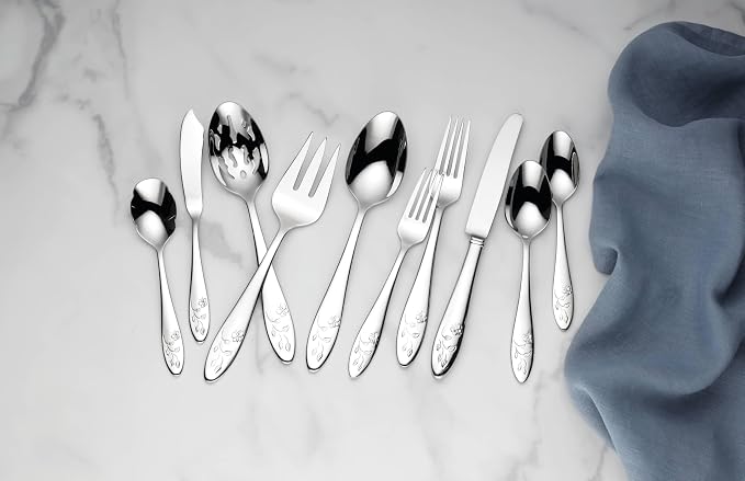 Lenox Butterfly Meadow 65-Piece 18/10 Stainless Steel Silverware Set - Image 11