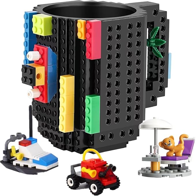 DEEXITO Build on Brick Coffee Mugs, Creative DIY Kids Party Cups by DEEXITO
